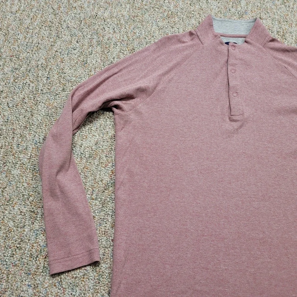 johnnie-O Henley Pullover Mens Large Malibu Red Long Sleeve Mock Neck JMKO2390